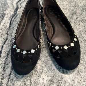 Tory Burch Suede Studded Flats